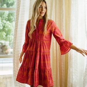 Sheridan French pink and orange Patterned Dress